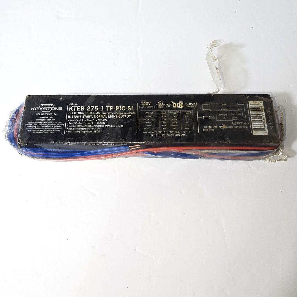 Keystone KTEB-275-1-TP-PIC-SL Electronic Ballast 120V Instant Start F96T12 / T12